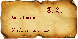 Bock Kornél névjegykártya