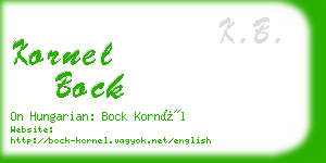 kornel bock business card